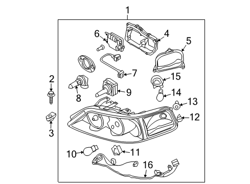 2011 Lincoln Town Car Headlamps Headlamp Assembly Nut Diagram for -N808381-S441