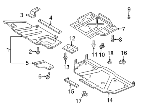 2021 Ford F-150 Bumper & Components - Front Support Plate Diagram for HL3Z-8307-A