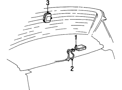 1999 Lincoln Continental Antenna & Radio Antenna Assembly Diagram for F8VZ19A390AA