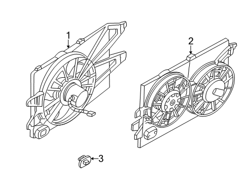 2004 Ford Focus Cooling System, Radiator, Water Pump, Cooling Fan Fan Assembly Diagram for 3S4Z-8C607-DD