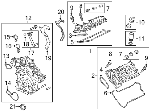 2015 Ford F-150 Valve & Timing Covers Lower Shield Gasket Diagram for FT4Z-6020-G