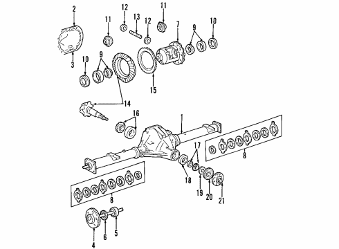 2001 Ford Expedition Rear Axle, Differential, Propeller Shaft Differential Case Diagram for 9L3Z-4204-B