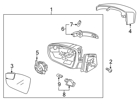 2017 Ford Focus Bulbs Mirror Assembly Diagram for F1EZ-17683-L