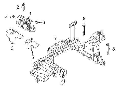 2012 Ford Focus Motor & Components Crossmember Diagram for CV6Z-6F065-A