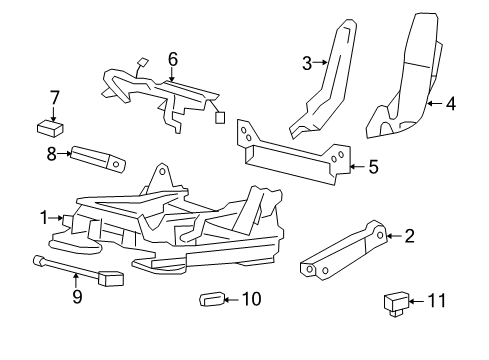 2007 Ford F-150 Heated Seats Bracket Diagram for 5L3Z-18620A36-AA