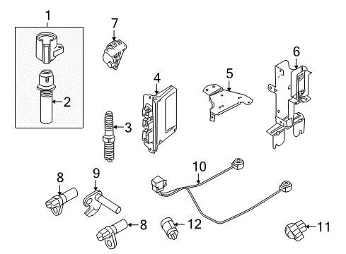 2007 Ford Mustang Ignition System Spark Plug Diagram for PZK-1F