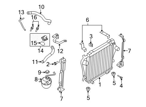 2008 Ford E-350 Super Duty Radiator & Components Return Hose Diagram for 5C2Z-8075-A
