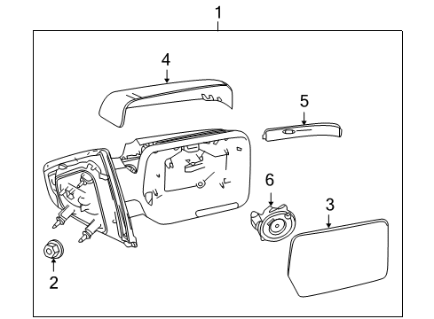 2013 Ford F-150 Mirrors Mirror Outside Diagram for BL3Z-17682-HAPTM