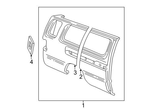 1993 Ford E-350 Econoline Side Panel & Components Side Panel Diagram for F2UZ-28278A96-D
