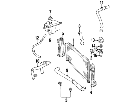 1997 Lincoln Continental Radiator & Components Tank Diagram for F5OY-8054-A