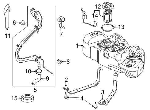 2015 Ford Transit Connect Fuel System Components Fuel Pump Diagram for DV6Z-9H307-R
