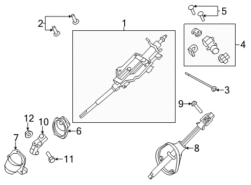 2008 Ford Escape Steering Column Assembly Boot Diagram for 5L8Z-3C611-AA