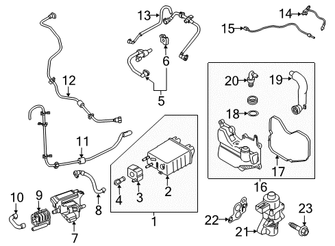 2013 Ford C-Max Powertrain Control Tube Assembly Retainer Clip Diagram for 9E5Z-9A317-B