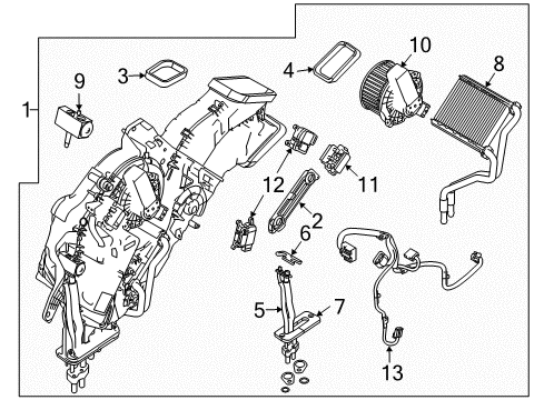 2011 Ford Flex A/C Evaporator & Heater Components Wire Harness Diagram for AA8Z-19949-AA