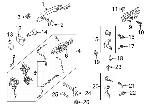 2022 Lincoln Corsair Lock & Hardware Latch Assembly Bolt Diagram for -W713733-S450B