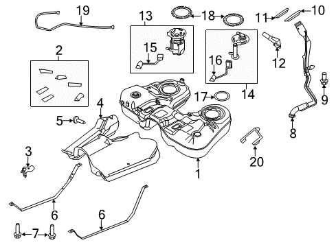 2012 Ford Explorer Fuel Supply Tank Shield Diagram for 8A4Z-9A031-A