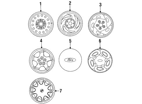 1995 Ford Probe Wheels, Covers & Trim Wheel Diagram for F52Z1007A