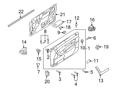 2009 Ford Focus Mirrors Belt Weatherstrip Diagram for 8S4Z-5421456-A