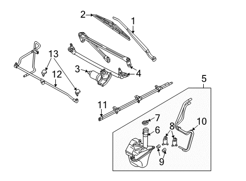 2006 Ford Escape Wiper & Washer Components Wiper Blade Diagram for 6L8Z-17528-AA
