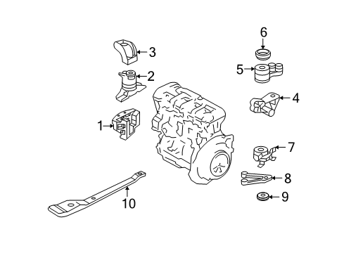 2005 Mercury Mariner Engine & Trans Mounting Engine Support Diagram for 5L8Z-6P094-AA