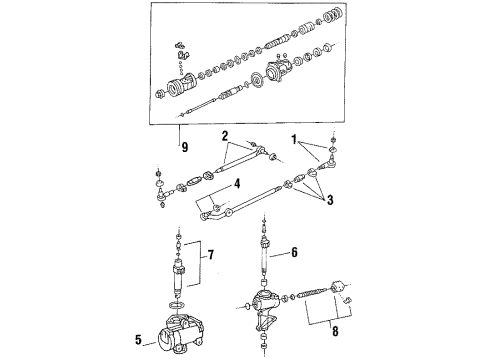 1985 Ford Ranger P/S Pump & Hoses, Steering Gear & Linkage End Diagram for E3TZ3A130C