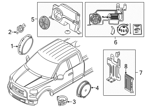 2019 Ford F-150 Sound System Accessory Kit Diagram for VKL3Z-18808-A