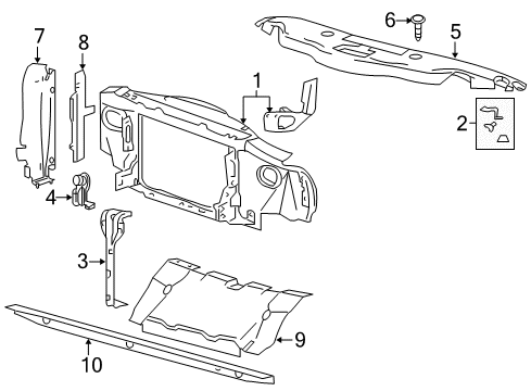 2008 Lincoln Mark LT Radiator Support Air Deflector Diagram for 6L3Z-8327-A