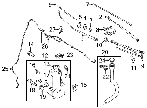 2017 Ford Transit-350 Wiper & Washer Components ABS Sensor Screw Diagram for -W505253-S439