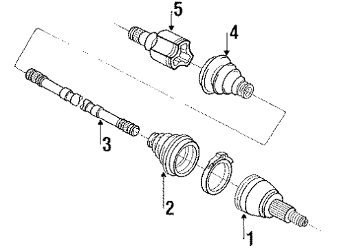 1994 Lincoln Continental Axle Shaft - Front Inner Joint Assembly Diagram for F4OY3B436A
