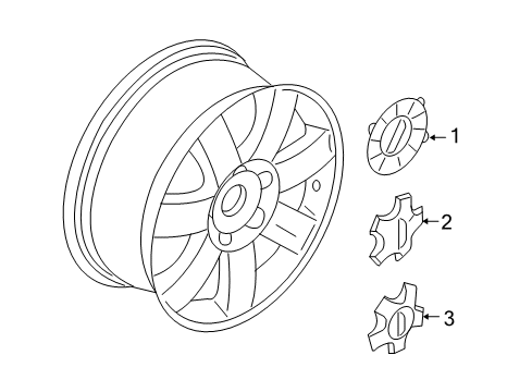 2007 Mercury Montego Wheel Covers & Trim Center Cap Diagram for 7T5Z-1130-A