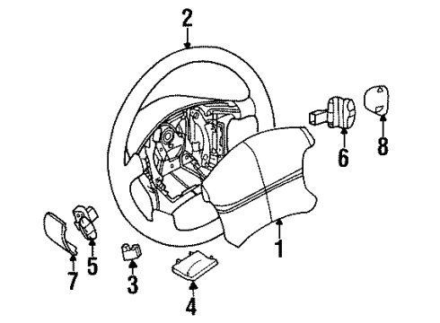 1999 Mercury Villager Steering Column, Steering Wheel & Trim Steering Wheel Diagram for XF5Z3600CAB