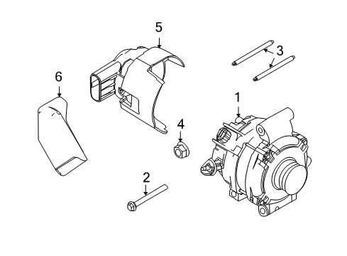 2010 Ford Fusion Alternator Alternator Diagram for 9E5Z-10346-A