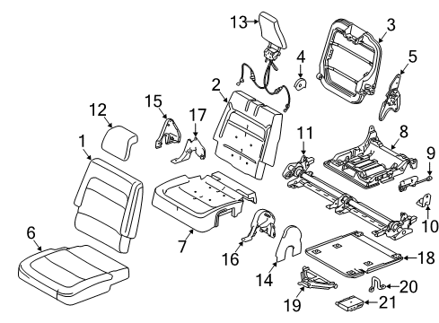 2014 Ford Flex Third Row Seats Module Diagram for AU5Z-14F042-B