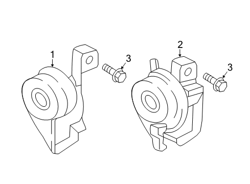 2018 Ford Escape Horn Horn Screw Diagram for -W712524-S450B
