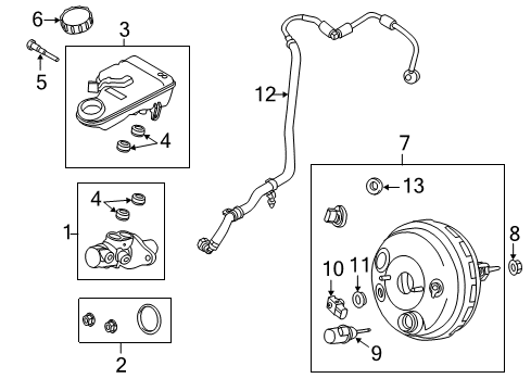 2013 Ford Focus Hydraulic System Vacuum Tube Diagram for BV6Z-2420-H