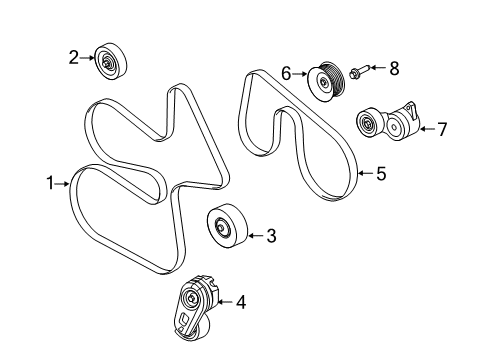 2021 Ford F-350 Super Duty Belts & Pulleys Pulley Assembly Diagram for BC3Z-8678-A