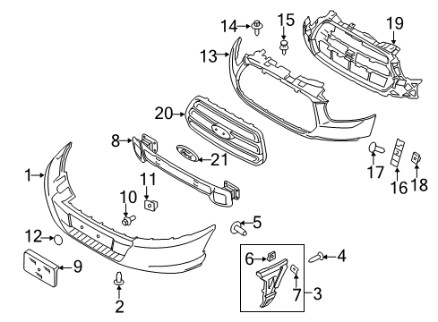2019 Ford Transit-250 Front Bumper Bumper Cover Diagram for CK4Z-17D957-AA
