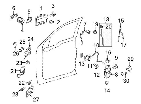 2011 Ford F-150 Keyless Entry Components Latch Diagram for BL3Z-54264A27-A