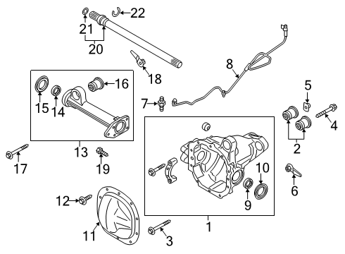 2021 Lincoln Navigator Carrier & Components - Front Cover Assembly Bolt Diagram for 2L3Z-4346-AA