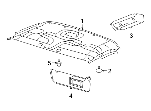 2013 Ford E-150 Interior Trim - Roof Headliner Diagram for BC2Z-1551940-CA