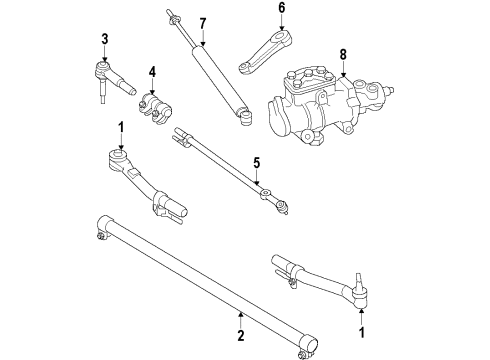 2008 Ford F-350 Super Duty P/S Pump & Hoses, Steering Gear & Linkage Outer Tie Rod Diagram for 8C3Z-3A131-C