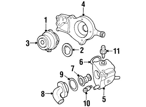 2001 Ford Escort Senders Thermostat Outlet Diagram for F8RZ-8592-AC