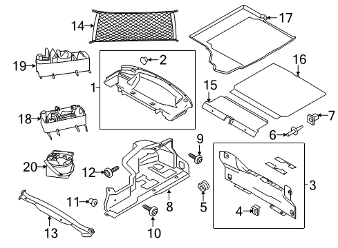 2020 Ford Mustang Interior Trim - Rear Body Front Trim Diagram for FR3Z-6313046-AA