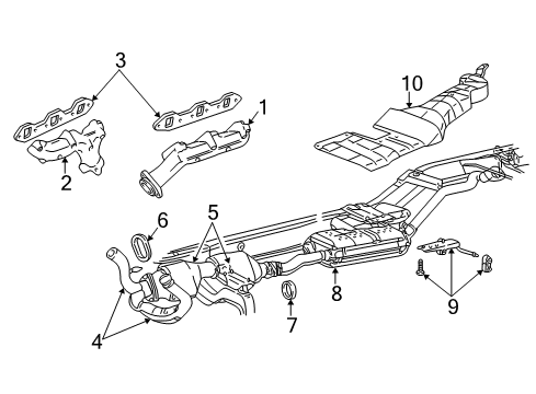 1997 Ford Explorer Exhaust Manifold Manifold Diagram for YU3Z-9430-AA
