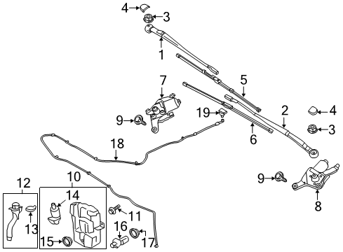 2013 Ford Escape Wiper & Washer Components Washer Reservoir Diagram for CJ5Z-17618-A