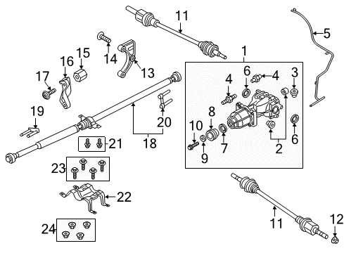 2016 Lincoln MKX Axle Components - Rear Drive Shaft Assembly Diagram for F2GZ-4R602-E