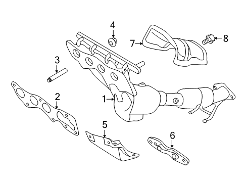 2014 Ford C-Max Exhaust Manifold Manifold With Converter Diagram for DM5Z-5G232-C