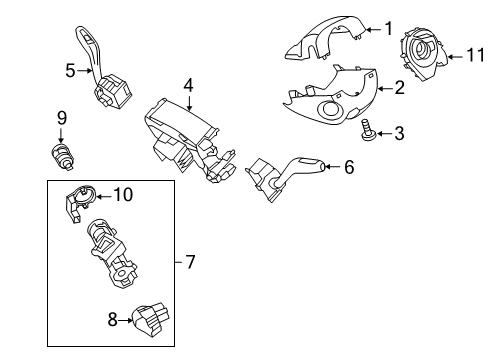 2017 Ford Escape Shroud, Switches & Levers Ignition Immobilizer Module Diagram for GM5Z-15607-A