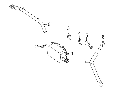 2020 Ford F-250 Super Duty Oil Cooler Connector Diagram for BC3Z-8592-B