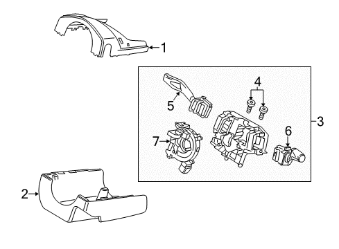2020 Ford Mustang Shroud, Switches & Levers Upper Shroud Diagram for FR3Z-3530-AA